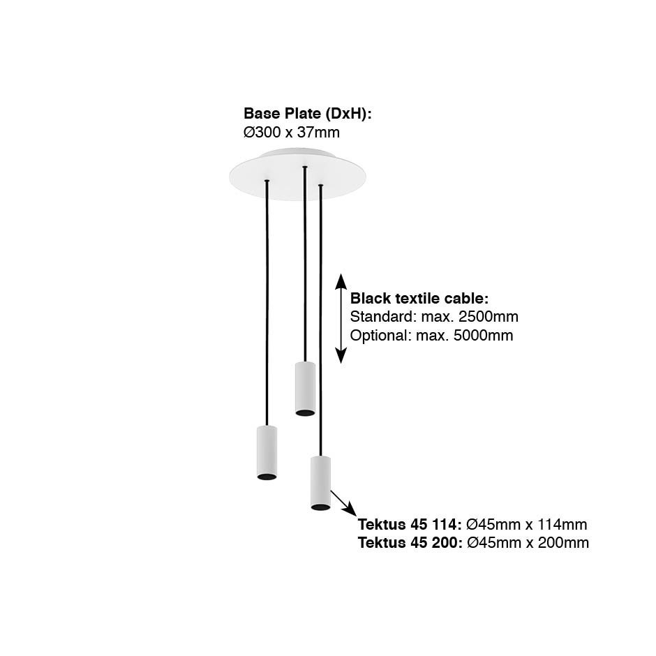 DOXIS 3102 Tektus 45 Suspended Round Diameter 300 200mm 2x module Up  and  Down — фото 4