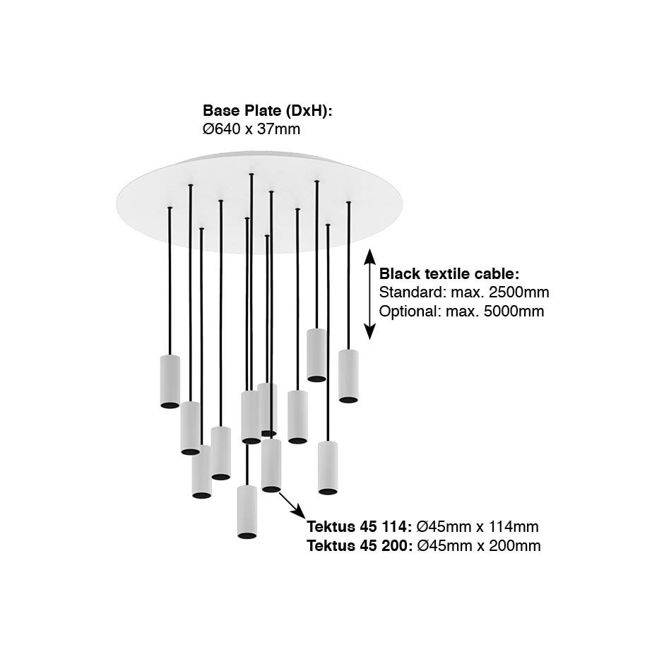 DOXIS 3306 Tektus 45 Suspended Round Diameter 640 200mm 6x module Up  and  Down — фото 4
