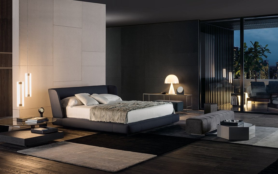 Reeves Bed Minotti — в интерьере