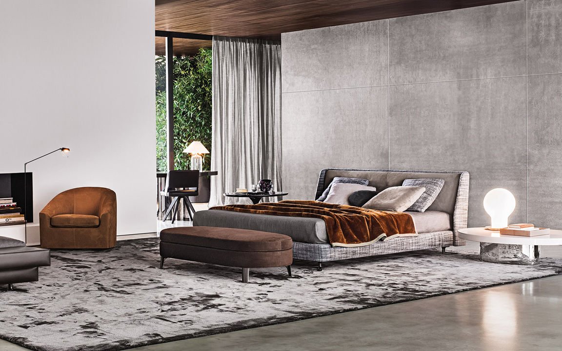 Spencer Bed Minotti — вид сбоку